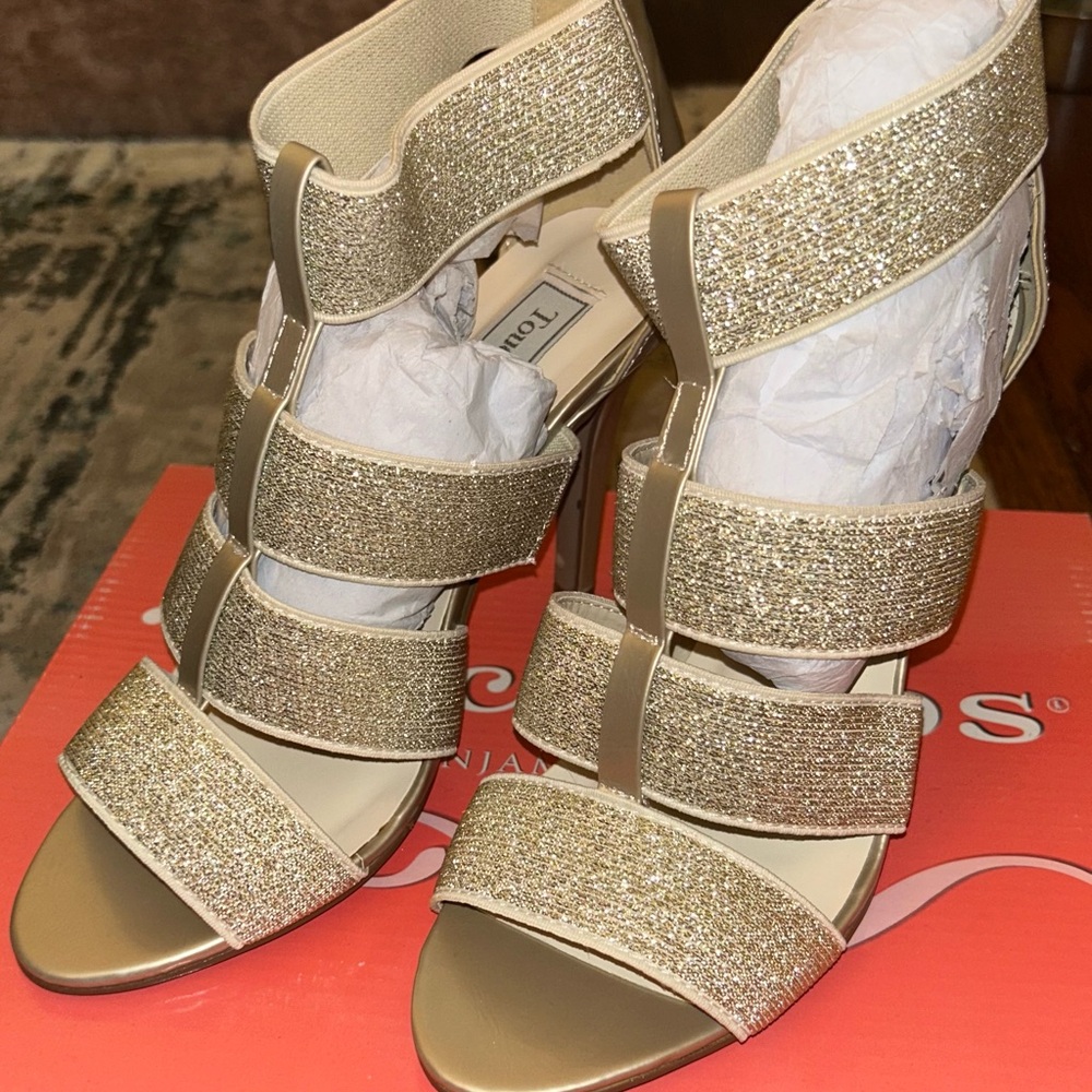 Gold Glitter Heels